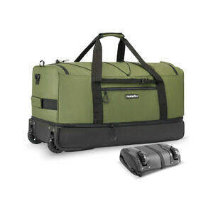 Fanwoli NEW 30'' Large Rolling Duffle Bag with Wheels Waterproof Heavyload Green